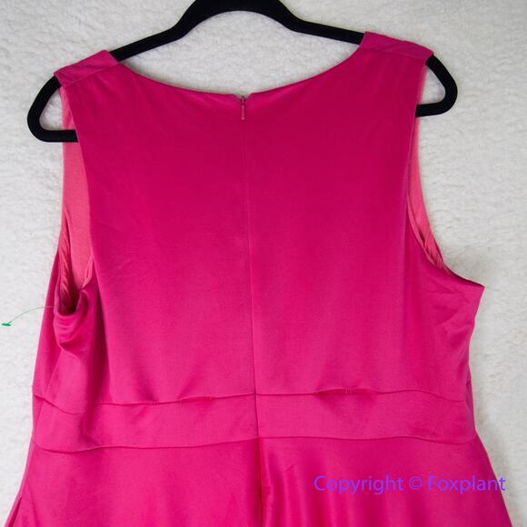 Hutch Barbiecore hot pink sleeveless fit and flare scuba dress, size 1X - Picture 10 of 16